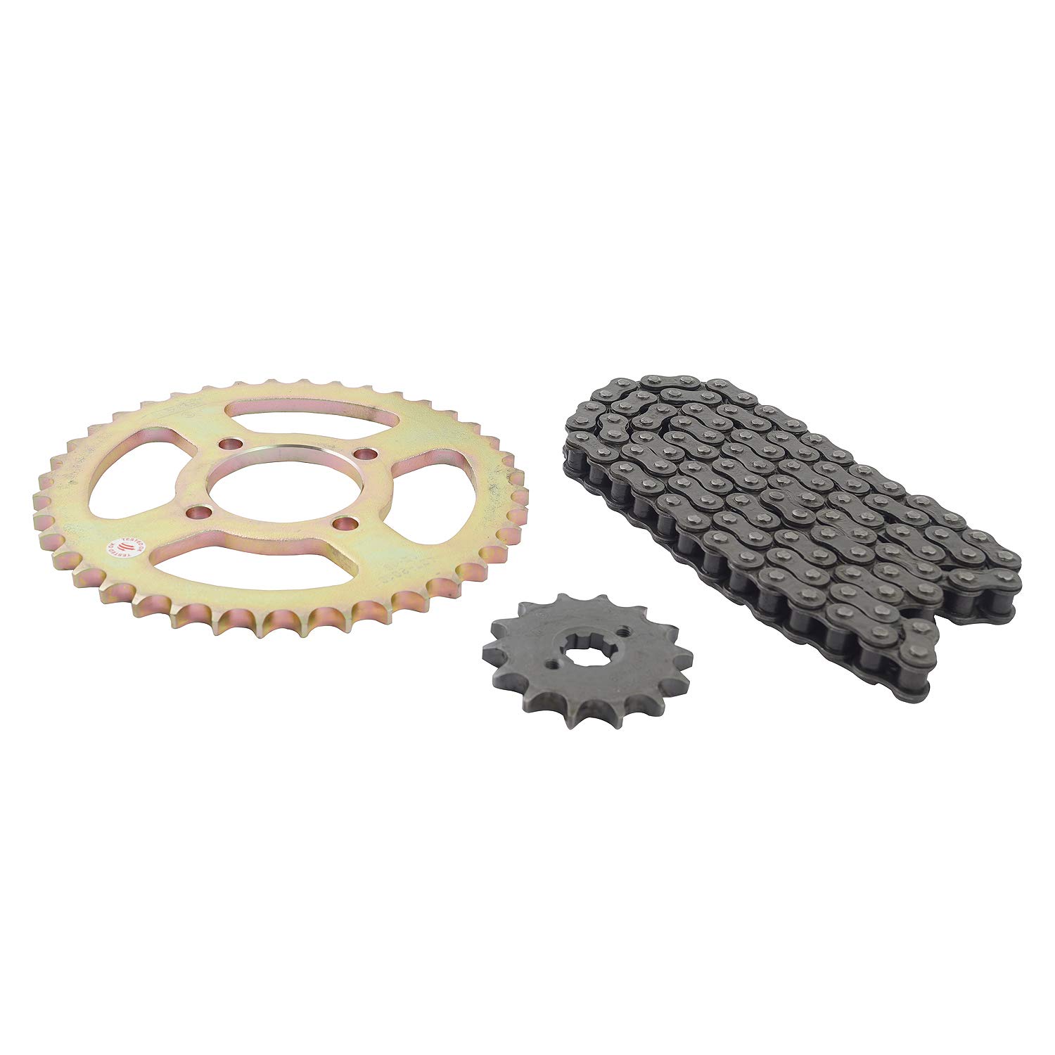 Uno Minda CH-2026 Quadra Rivet Chain & Alloy Steel Hardened Sprockets Chain & Sprocket Kit - R428 SIZE-102L / 14T / 40T(4H) For TVS Centra Old 